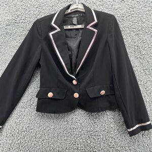 Rampage Black Blazer with Pink Trim